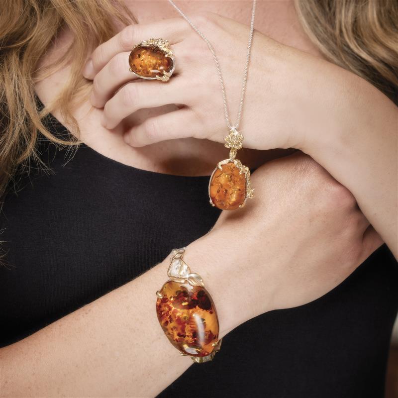 Sterling Silver Freeform Amber Ring